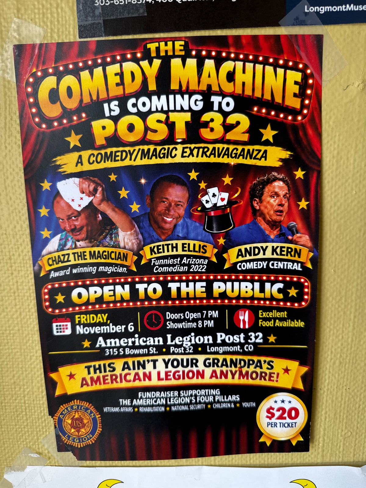 American Legion John Harold Buckley Post 32 Comedy deal in Longmont