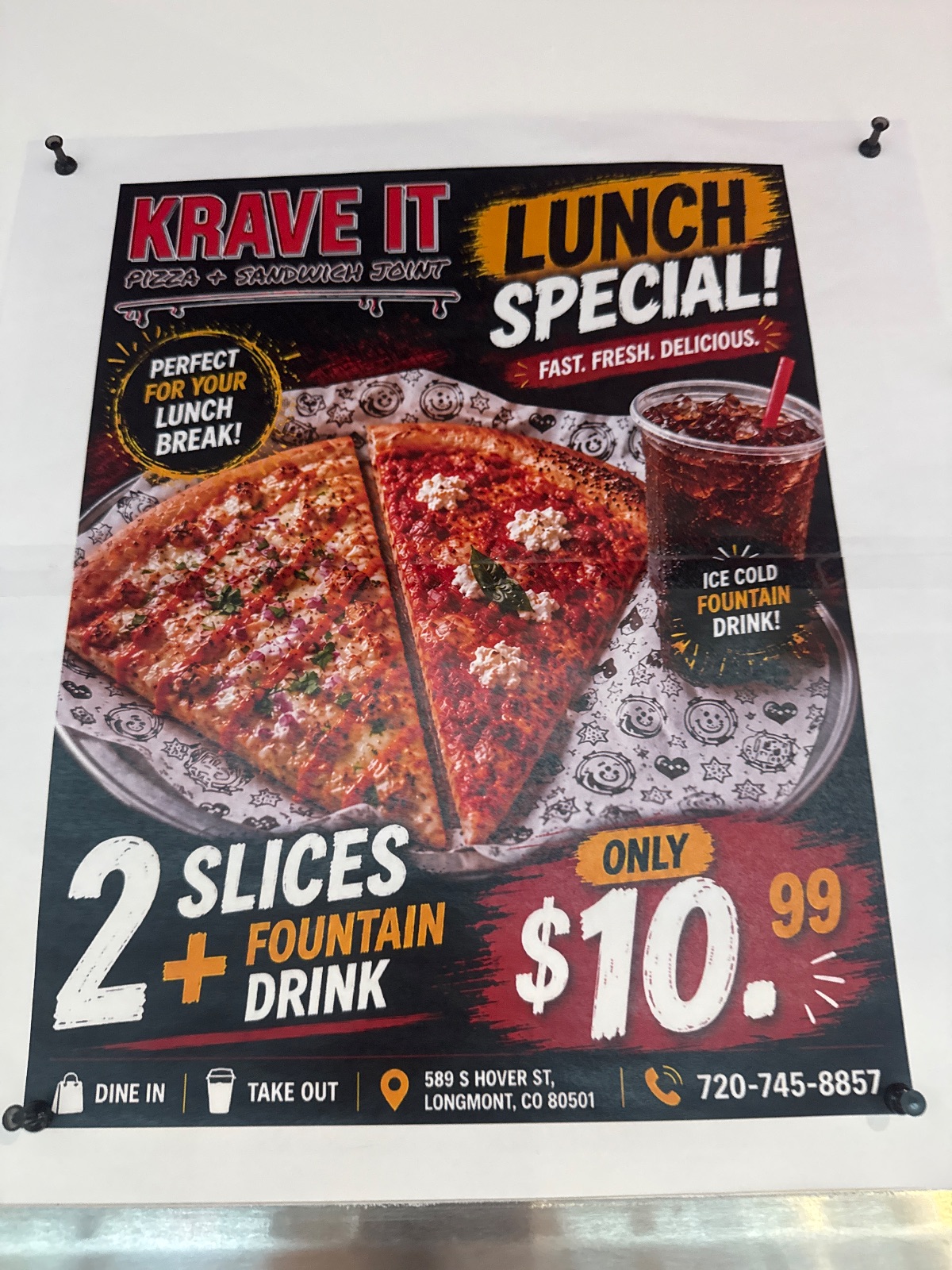 Krave It Pizza & Sandwich Joint Pizza deal in Longmont