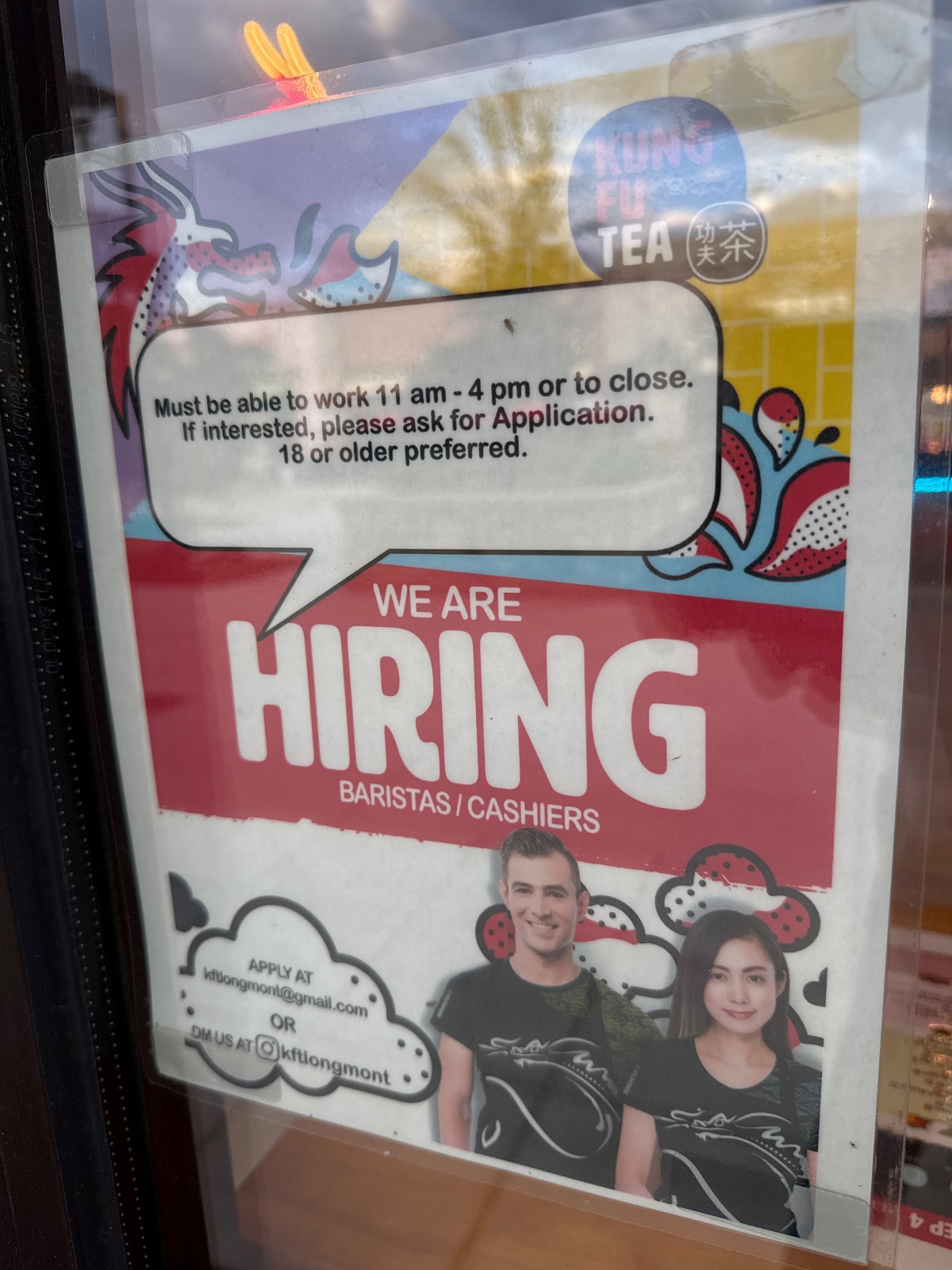 Kung Fu Tea Part-time deal in Longmont