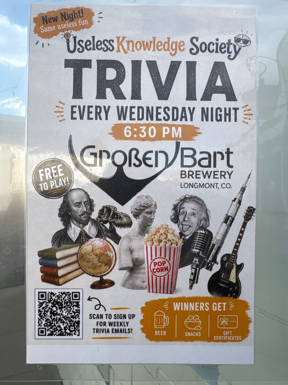 Grossen Bart Brewery Trivia deal in Longmont