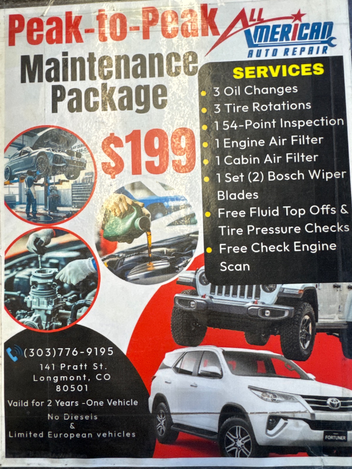 All American Auto Repair Of Longmont Tires deal in Longmont